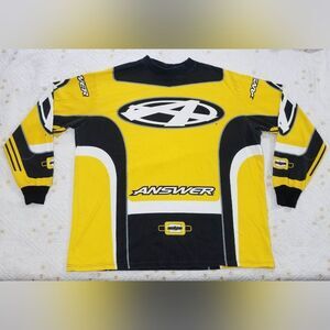 VINTAGE Answer yellow racewear jersey size large